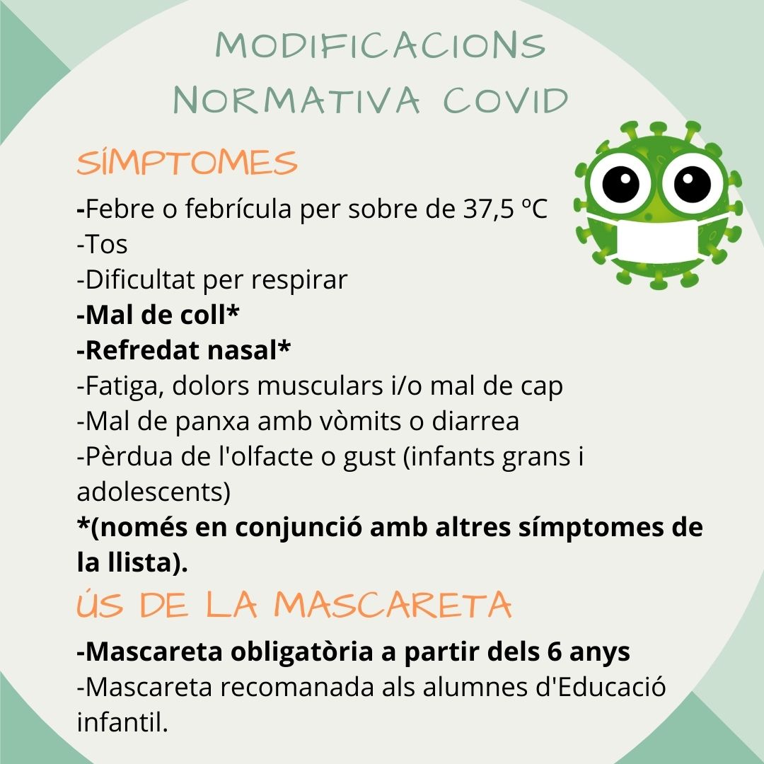 MODIFICACIONS NORMATIVA COVID