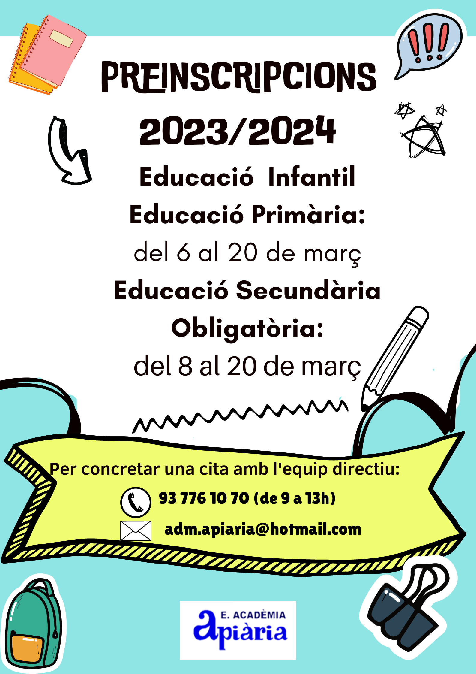 poster escolar infantil juvenil amarillo